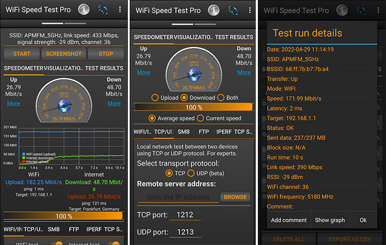 اپلیکیشن WiFi Speed Test Pro
