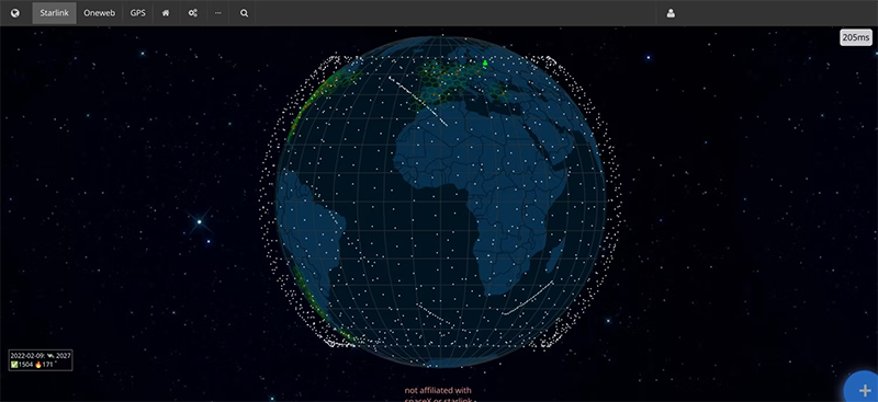 ردیابی استارلینک با Satellite Map