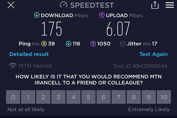 حداکثر سرعت اینترنت TDLTE