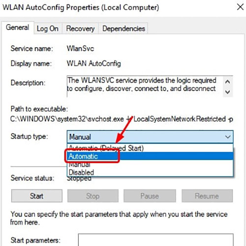 تنظیمات WIFI AutoConfig Service
