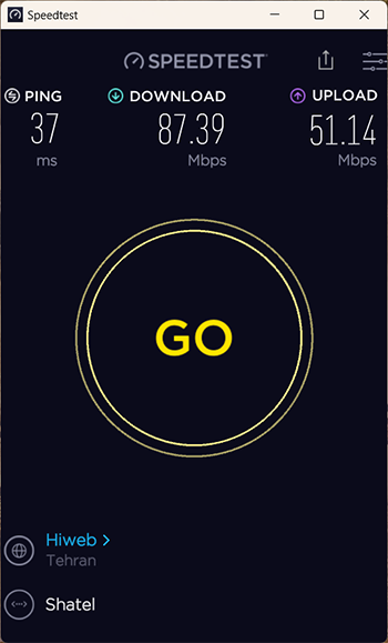 تست اینترنت 4G شاتل موبایل