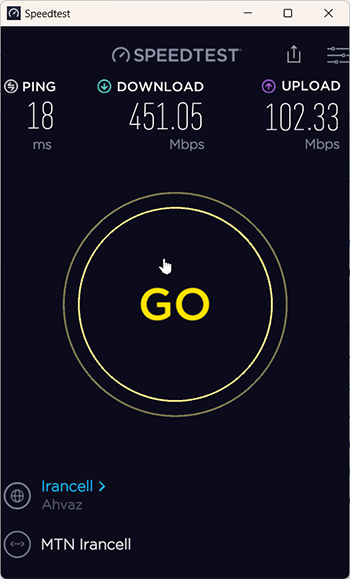 تست اینترنت 5G ایرانسل