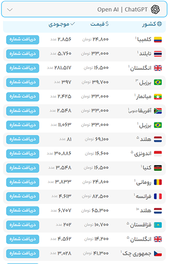 خرید شماره مجازی Open AI