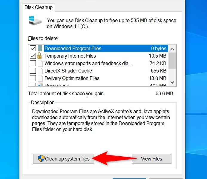 پاک کردن دیسک در حذف آپدیت ویندوز