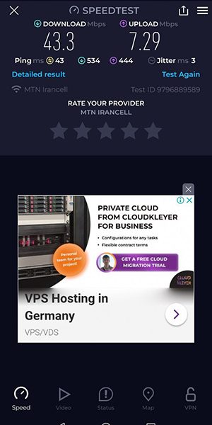 تست سرعت ایرانسل با مودم E1