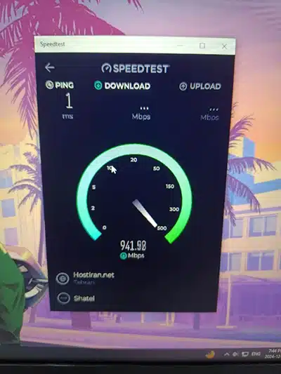تست مودم فیبر نوری شاتل با کابل لن در تهران
