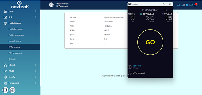 تست همراه اول نزتک TDX1100