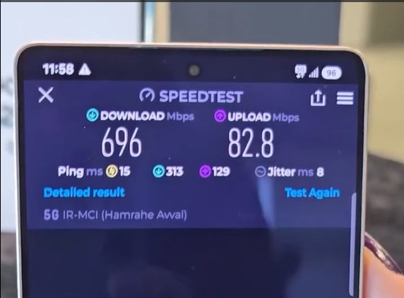 تست 5G گلکسی اس ۲۵