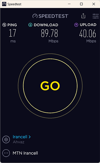 باند ۷ تست سرعت ایرانسل