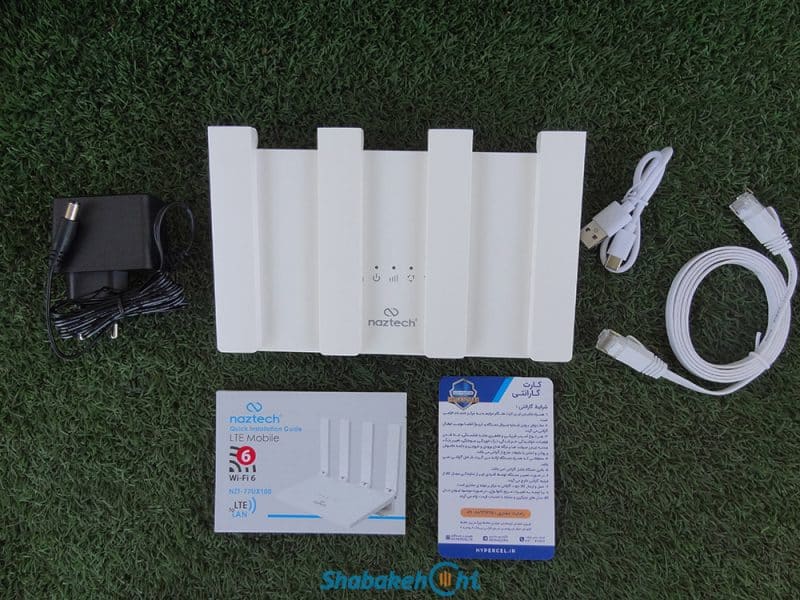 محتویات جعبه مودم نزتک ۷۷ یو ایکس ۱۰۰