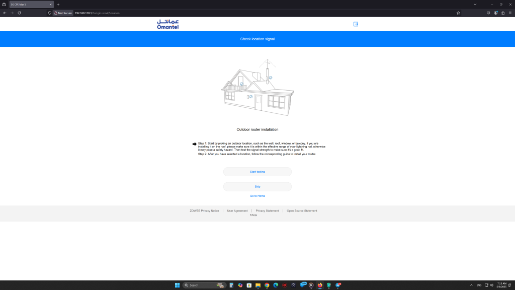 پنل کاربری مودم 5G CPE MAX 5