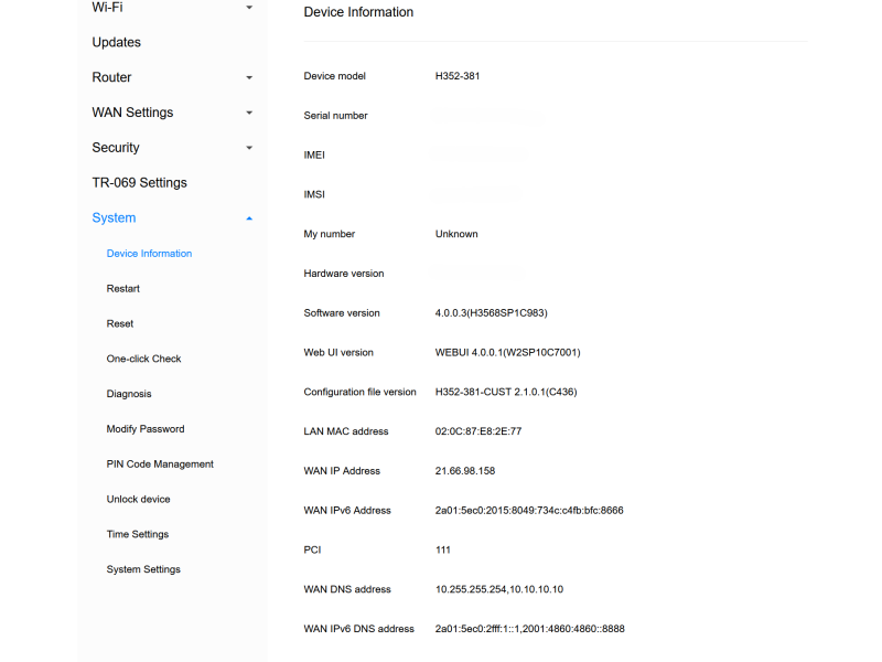 پنل کاربری مودم 5G CPE MAX 5