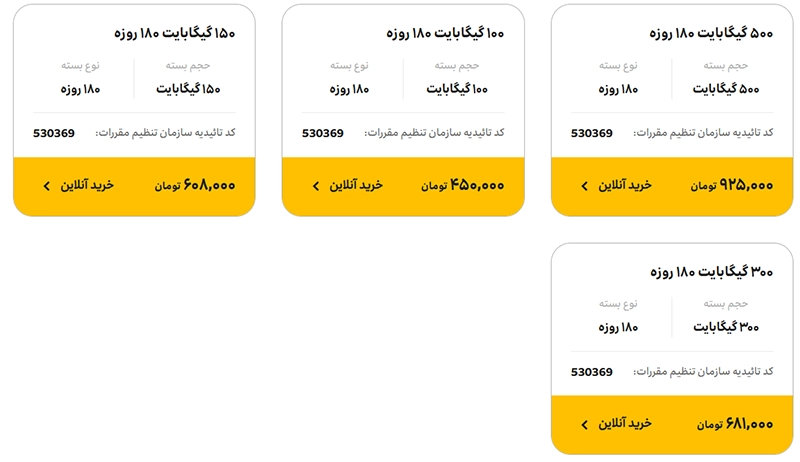 بستههای ۶ ماهه TDLTE ایرانسل