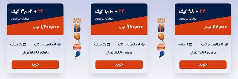 بستههای ترافیکی +ADSL2 شاتل در آذر ماه