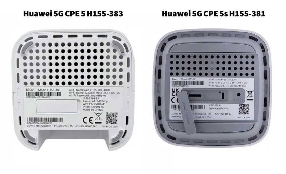 بخش زیرین مودمهای H155 و شیار سیم کارت