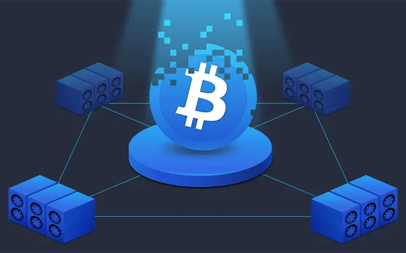 تصویری نمادین از استخراج بیت کوین