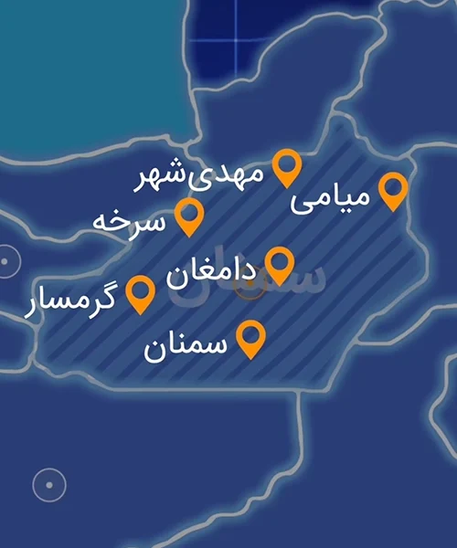 نقشه فیبر نوری آسیاتک سمنان