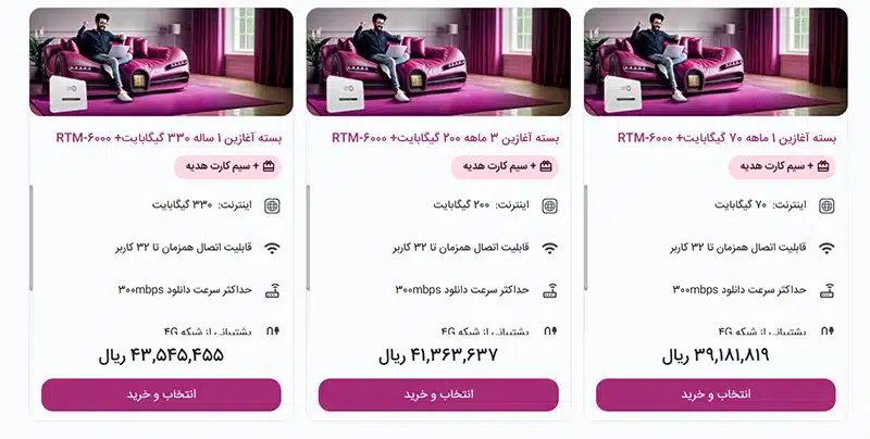 مودم رایتل با بسته آغازین و سیم کارت رایگان