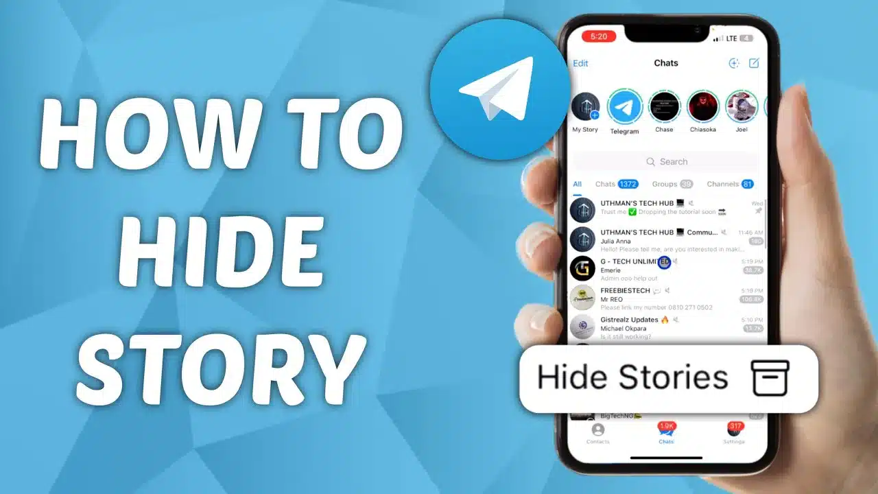 ترفند مخفی کردن استوری تلگرام